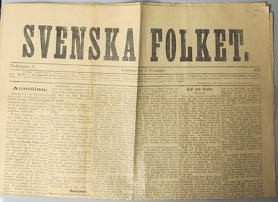 Svenska folket. Profnummer 2. Torsdagen den 17…