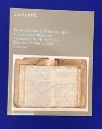 Printed Books and Manuscripts : science and medicine including the Hooke Folio. [ Bonhams,...