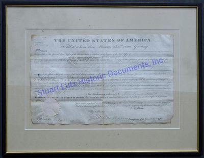 John Quincy Adams Signs A Michigan Territory Land Patent