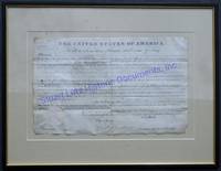 John Quincy Adams Signs A Michigan Territory Land Patent
