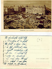 Photographic view postcards of Barcelona with manuscript text verso