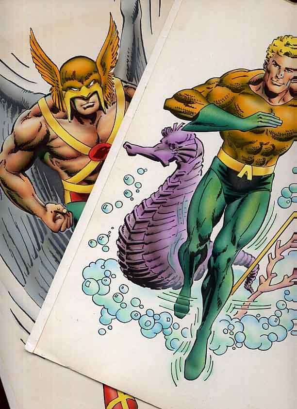 Original Artwork Of Aquaman Hawkman By Unknown 1990