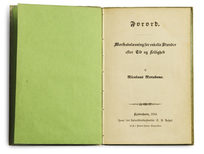 Forord. Morskabslæsning for enkelte Stænder efter Tid og Leilighed af Nicoilaus Notabene. - [KIERKEGAARD’S OWN COPY - ONE OF THE TWO COPIES HE HAD MADE FOR REGINE AND FOR HIMSELF] (photo 3)