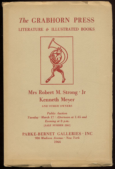 (Exhibition catalog): Fine Press Books: The Grabhorn Press and Other California Examples, Modern American Literature: French XVIII, Century Illustration: Mrs. Robert M. Strong, Jr. and Kenneth Meyer and other owners