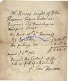 Receipt Written By British Artist John Flaxman For Payment Made By John Nourse, An English Bookseller And Friend Of Benjamin Franklin