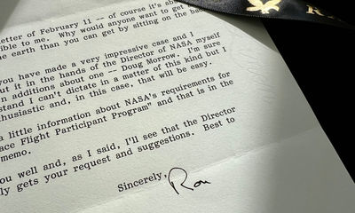 President Reagan Recommends a Friend to Fly Aboard the Space Shuttle Challenger But Expresses No Interest in Space Himself