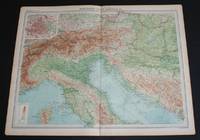 image of Map of "Northern Italy, Austria, etc." from 1920 Times Atlas (Plate 36) including Turin, Milan, Verona, Trieste, Venice, Florence, Ravenna, Bologna, Rome, Munich, Vienna, Budapest, Salzberg, Elba, etc