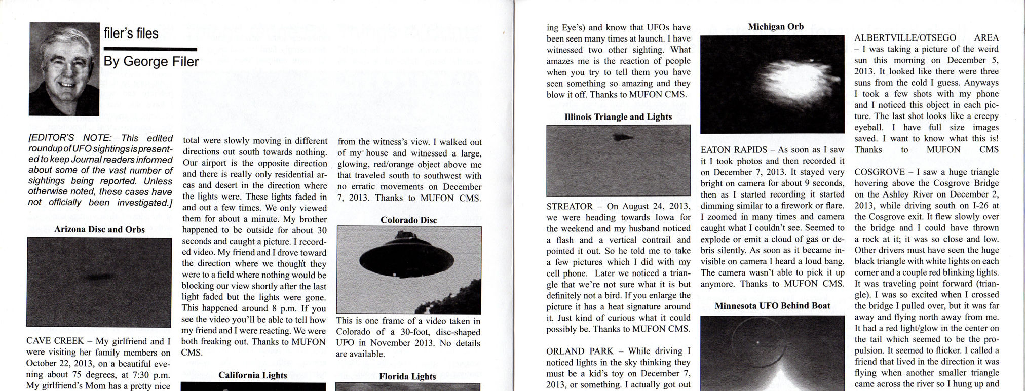 MUFON UFO Journal / January, 2014. What's Moving Over Georgia ...
