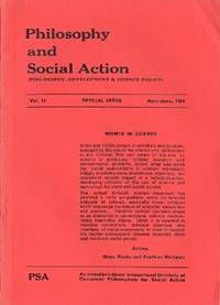 Philosophy and Social Action (Vol. 14, Special Issue, April-June 1988) by Thomas W.; Brian Martin and Evelleen Richards (eds) Simon - Paperback - Signed First Edition - 1988 - from Round Table Books, LLC (SKU: 7157)