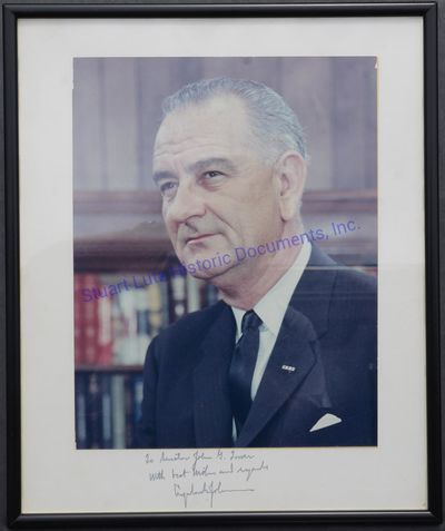 Lyndon B. Johnson Signs A Large Color Picture To A Fellow Texan, Senator John Tower