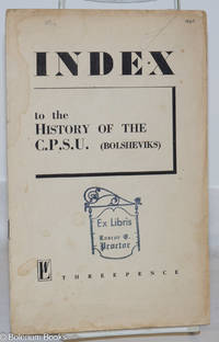 Index to the History of the CPSU (Bolsheviks)