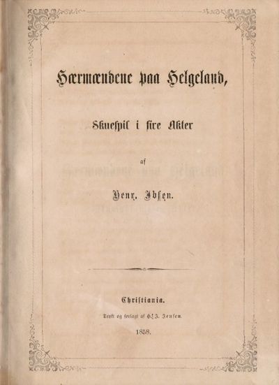 Hærmændene paa Helgeland, Skuespil i fire Akter af Henr. Ibsen (photo 2)