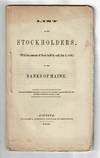 List of stockholders, (with the amount of stock held by each Jan. 1, 1849,) in the banks of Maine