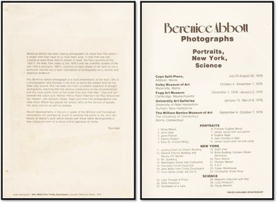 Berenice Abbott Photographs:...; (photo 1)