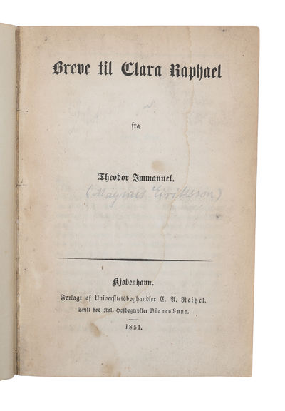 Breve til Clara Raphael.