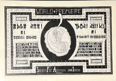 POSTER FOR WORLD PREMIERS OF "BLEU SHUT" AND "LAST SUPPER"