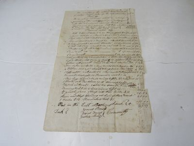 One page manuscript list of the inventory of Amos French of Salisbury, MA., 1814