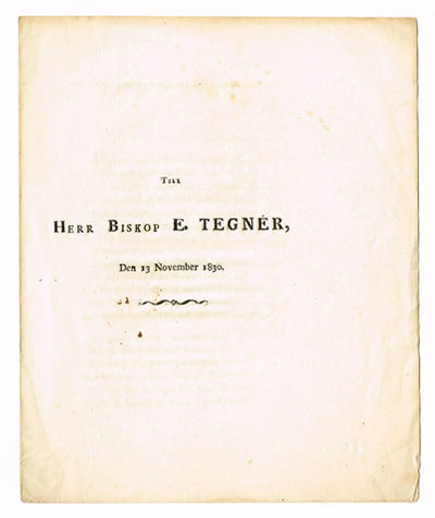 Till Herr Biskop E. Tegnér, den 13 november 1830.