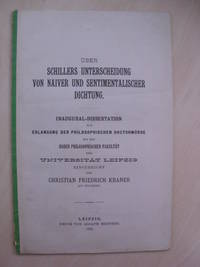 Über Schillers Unterscheidung von naiver und sentimentaler Dichtung. Dissertation.