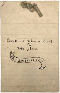 Manuscript fictional tongue-in-cheek speech - Events not taken and not to take place "The Narcisses Club