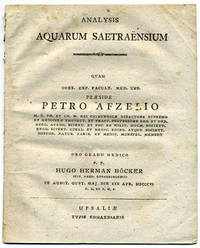 Analysis aquarum Saetraënsium. A.a.