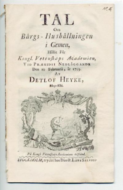 Tal om bärgs-hushållningen i gemen, hållit för…