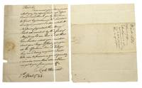 Autograph Letter signed ("Rich Wescoat") to Major JOSHUA MERSEREAU in Elizabeth Town (New Jersey) regarding an order for lumber from the Mersereau and his brother, John