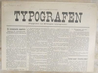 Den nyaste svenske typografen. (Flygblad till…