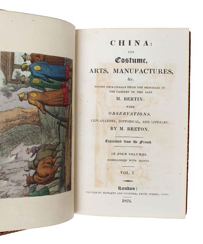 China: Its Costume, Arts, Manufactures &c. Edited principally from Originals in the Cabinet of the late M. Bertin: with Observations, explanatory, historical, and literary. Translated from the French. In Four Volumes. Embellished with Plates. 4 vols. (photo 5)
