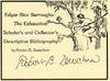 Edgar Rice Burroughs: the Exhaustive Scholar's and Collector's Descriptive  Bibliography