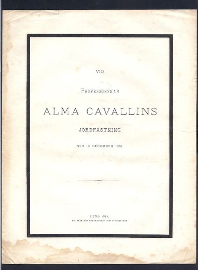 Vid professorskan Alma Cavallins jordfästning den…