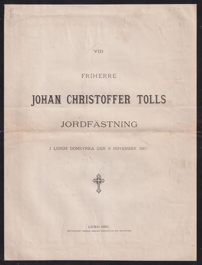 Vid friherre Johan Christoffer Tolls jordfästning…