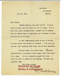 Typed Letter Signed (in pencil) by P. G Wodehouse - Signed - 1934 - from Houle Rare Books & Autographs (SKU: 2222416)