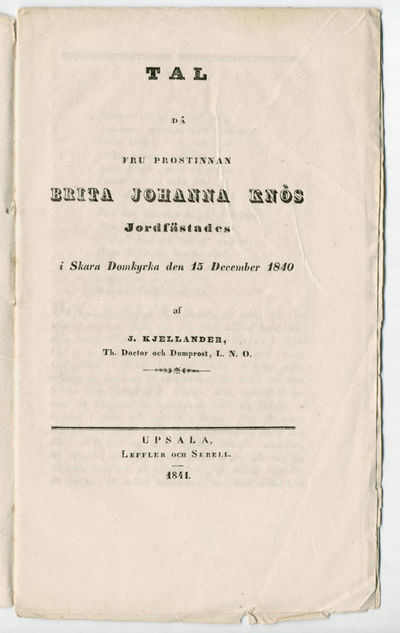 Tal då fru prostinnan Brita Johanna Knös…