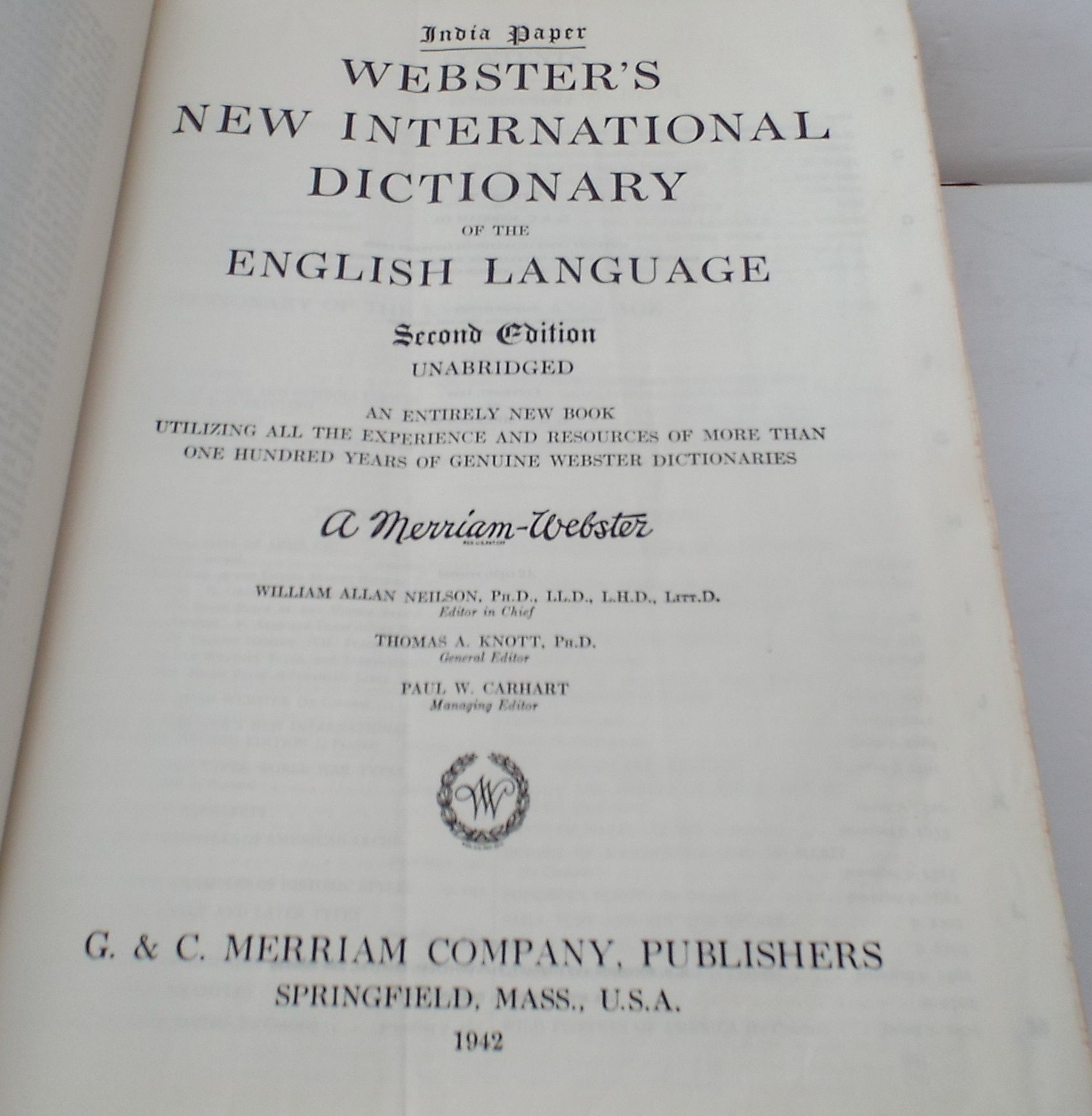Webster's New International Dictionary of the English Language
