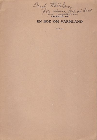 Värmlands folkmål. Särtryck ur En bok om Värmland.