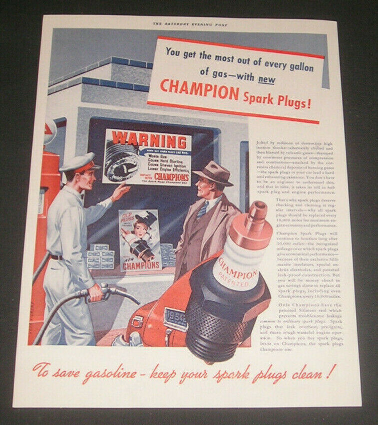 Mack　CHAMPION spark plug vintage ポスター Customizable Champion Spark Plugs Vintage Style Metal Sign