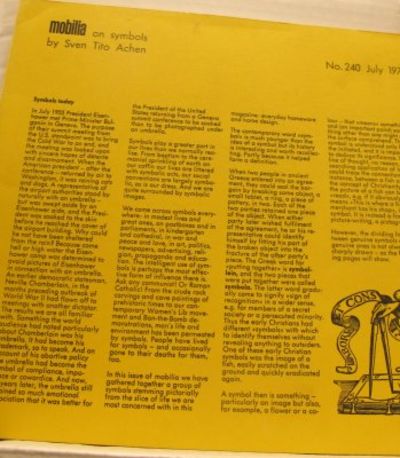 Mobilia no. 240 July 1975. On symbols.…