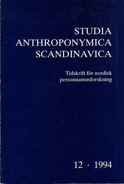 Studia anthroponymica Scandinavica. Tidskrift för…