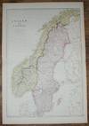 1884 Blackie's Map of Sweden and Norway