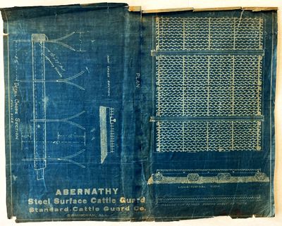 (Railroads) Blueprint Plan for ABERNATHY Steel Surface Cattle Guard