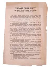 Woman's Peace Party. Preamble and Platform Adopted at Washington, January 10, 1915