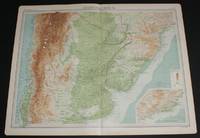 Map of Part of South America including parts of Argentina, Chile, Brazil, Paraguay and Uruguay from the 1920 Times Survey Atlas (Plate 101 Argentina, Chile, &c.)