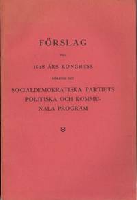 Förlslag till 1928 års kongress rörande det…