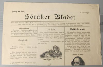Söråker bladet. Onsdag 18 maj. Anno 1840.