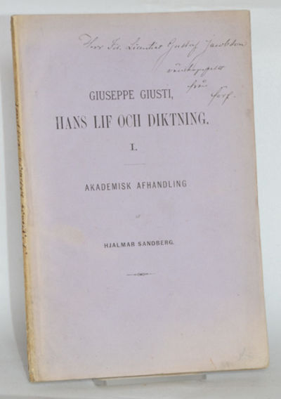 Giuseppe Giusti. Hans lif och diktning. I. (allt…