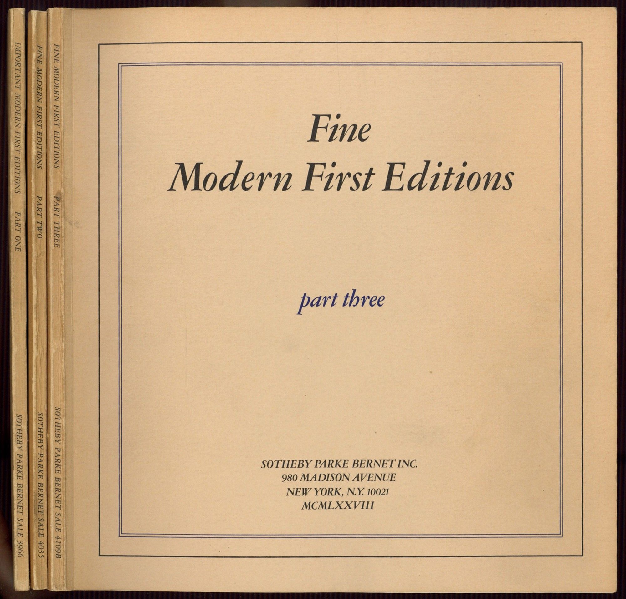 Important Modern First Editions: The Collection of