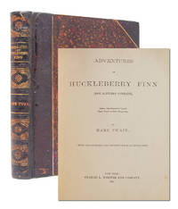 Adventures of Huckleberry Finn (w. Curved Fly) by Twain, Mark [Samuel L. Clemens] - 1885