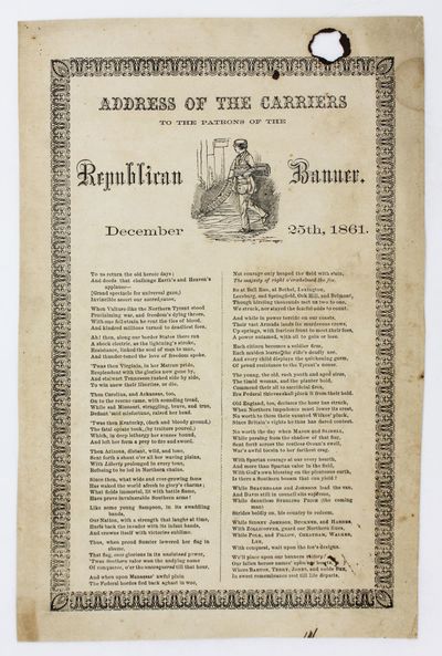 Address of the Carriers to the Patrons of the Republican Banner. December 25th, 1861 [caption title]