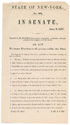 Rare New York Senate Print of Proposed State Law to Combat the Dred Scott Decision